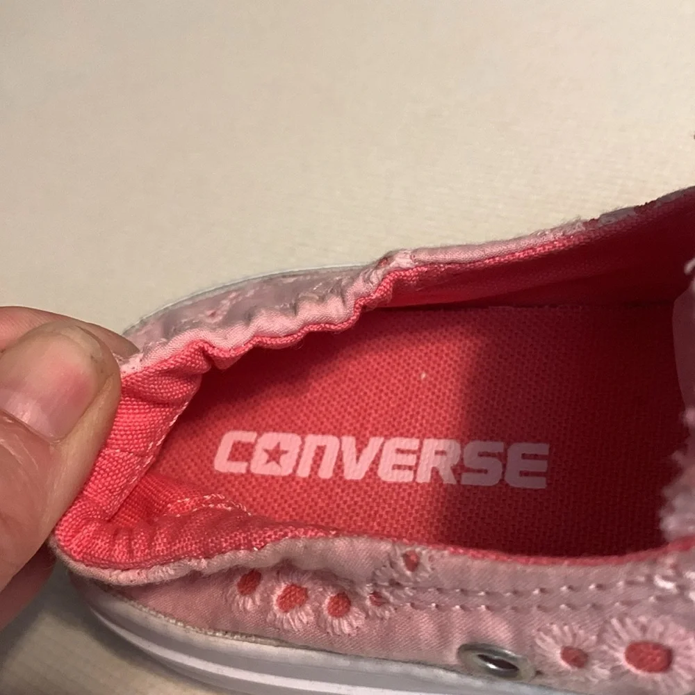 Converse Pink and White Infant Sneakers Classic Low-Top Design NWOT